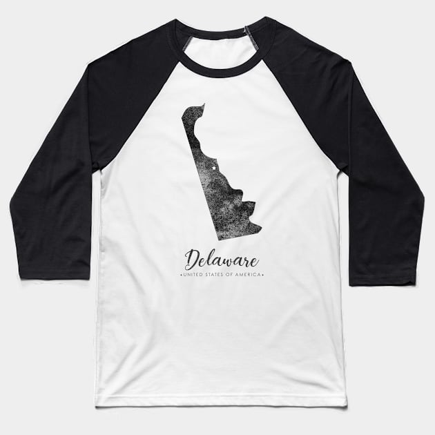 Delaware state map Baseball T-Shirt by StudioGrafiikka